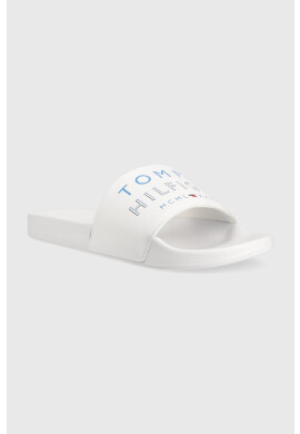 Tommy Hilfiger Чехли HILFIGER EMBOSSED POOL SLIDE в бяло FM0FM04463 - Pepit.bg