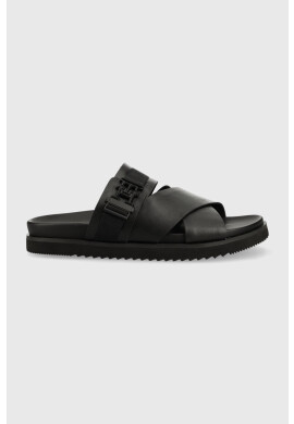 Tommy Hilfiger Чехли TH CLEATED LEATHER SANDAL в черно FM0FM04458 - Pepit.bg