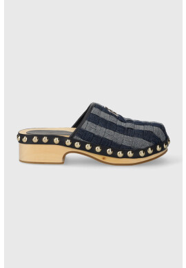 Tommy Hilfiger Чехли TH DENIM CONTRAST CLOG в тъмносиньо с платформа FW0FW07410 - Pepit.bg