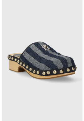 Tommy Hilfiger Чехли TH DENIM CONTRAST CLOG в тъмносиньо с платформа FW0FW07410 - Pepit.bg