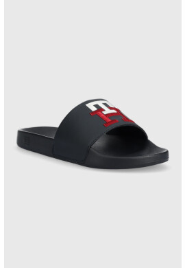 Tommy Hilfiger Чехли TH RAISED EMBROIDERY POOL SLIDE в тъмносиньо - Pepit.bg