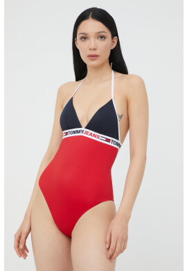 Tommy Hilfiger Цял бански в тъмносиньо с леко подплатена чашка - Pepit.bg
