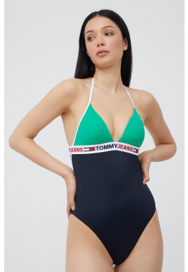 Tommy Hilfiger Цял бански в зелено с леко подплатена чашка - Pepit.bg