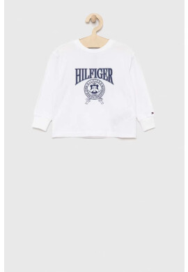 Tommy Hilfiger Детска блуза с дълги ръкави в бяло с принт - Pepit.bg