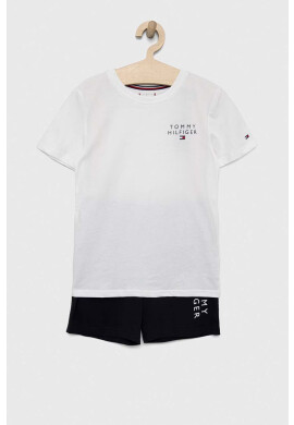 Tommy Hilfiger Детска памучна пижама в бяло с принт - Pepit.bg