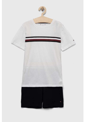Tommy Hilfiger Детска памучна пижама в бяло с принт - Pepit.bg
