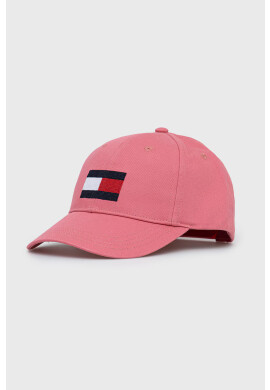 Tommy Hilfiger Детска памучна шапка в розово с апликация - Pepit.bg