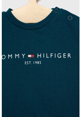 Tommy Hilfiger Детска памучна тениска в тъмносиньо с апликация - Pepit.bg