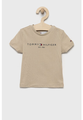 Tommy Hilfiger Детска памучна тениска в бяло с апликация - Pepit.bg