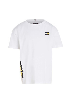Tommy Hilfiger Детска памучна тениска в бяло с принт - Pepit.bg