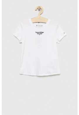 Tommy Hilfiger Детска памучна тениска в бяло - Pepit.bg