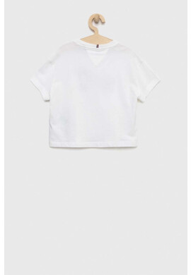 Tommy Hilfiger Детска памучна тениска в бяло - Pepit.bg