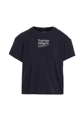 Tommy Hilfiger Детска памучна тениска в черно - Pepit.bg