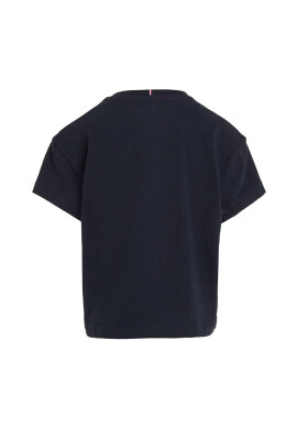 Tommy Hilfiger Детска памучна тениска в черно - Pepit.bg
