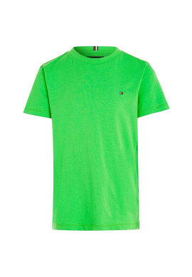 Tommy Hilfiger Детска памучна тениска в зелено с изчистен дизайн - Pepit.bg