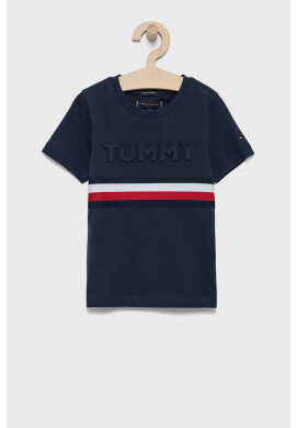 Tommy Hilfiger Детска памучна тениска в жълто - Pepit.bg