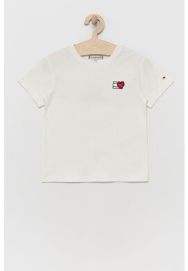 Tommy Hilfiger Детска памучна тениска в бяло - Pepit.bg
