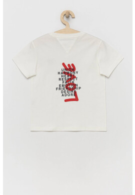 Tommy Hilfiger Детска памучна тениска в бяло - Pepit.bg