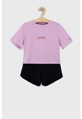 Tommy Hilfiger Детска пижама в лилаво с принт - Pepit.bg