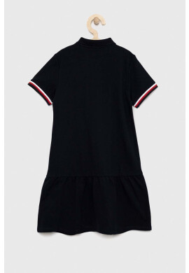 Tommy Hilfiger Детска рокля в тъмносиньо къс модел разкроен модел - Pepit.bg