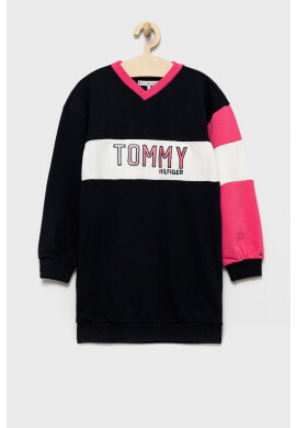 Tommy Hilfiger Детска рокля в бежово среднодълъг модел със стандартна кройка - Pepit.bg