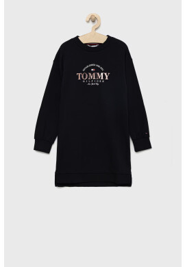 Tommy Hilfiger Детска рокля в тъмносиньо среднодълъг модел със стандартна кройка - Pepit.bg