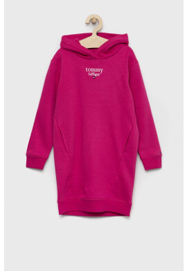 Tommy Hilfiger Детска рокля в розово среднодълъг модел със стандартна кройка - Pepit.bg