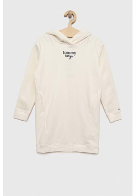 Tommy Hilfiger Детска рокля в бежово среднодълъг модел със стандартна кройка - Pepit.bg