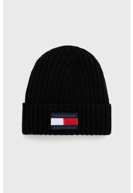Tommy Hilfiger Детска шапка в черно от плътен трикотаж - Pepit.bg