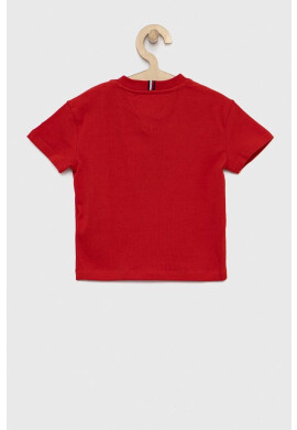Tommy Hilfiger Детска тениска в червено с десен - Pepit.bg