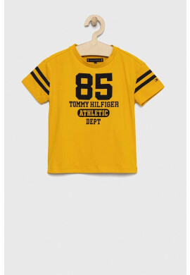 Tommy Hilfiger Детска тениска в жълто с принт - Pepit.bg