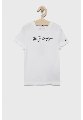 Tommy Hilfiger Детска тениска в бяло с принт - Pepit.bg