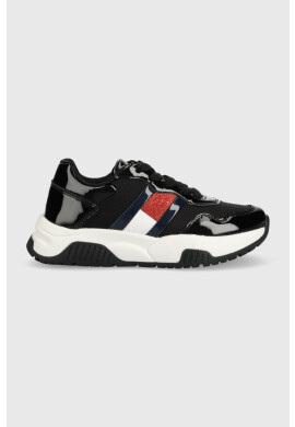 Tommy Hilfiger Детски маратонки в черно - Pepit.bg