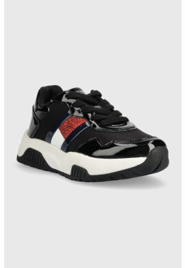 Tommy Hilfiger Детски маратонки в черно - Pepit.bg