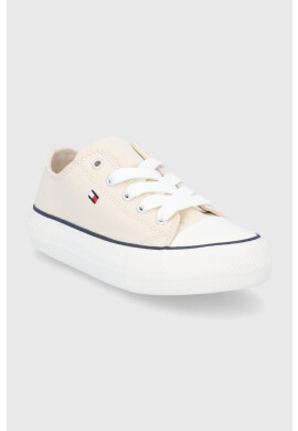 Tommy Hilfiger Детски ниски кецове в бежово - Pepit.bg