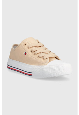 Tommy Hilfiger Детски ниски кецове в бежово - Pepit.bg