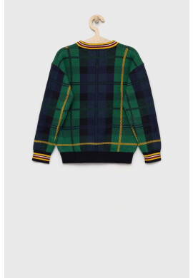 Tommy Hilfiger Детски памучен пуловер в зелено - Pepit.bg