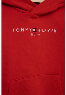 Tommy Hilfiger Детски памучен суичър в червено с апликация - Pepit.bg