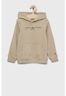 Tommy Hilfiger Детски памучен суичър в червено с изчистен дизайн - Pepit.bg