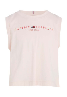 Tommy Hilfiger Детски памучен топ в розово - Pepit.bg