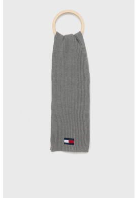 Tommy Hilfiger Детски шал в сиво с изчистен дизайн - Pepit.bg