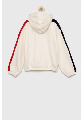 Tommy Hilfiger Детски суичър в бежово с качулка с апликация - Pepit.bg