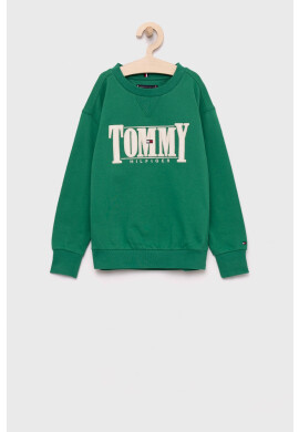 Tommy Hilfiger Детски суичър в тюркоазено с принт - Pepit.bg