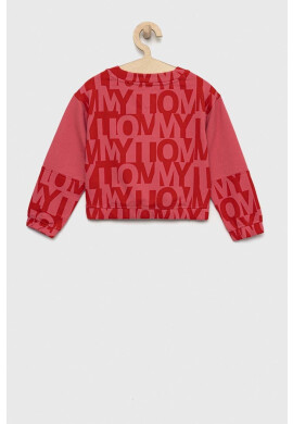 Tommy Hilfiger Детски суичър в бяло с качулка с принт - Pepit.bg
