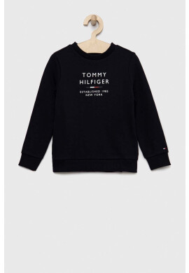 Tommy Hilfiger Детски суичър в тъмносиньо с принт - Pepit.bg