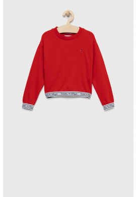 Tommy Hilfiger Детски суичър в червено с изчистен дизайн - Pepit.bg