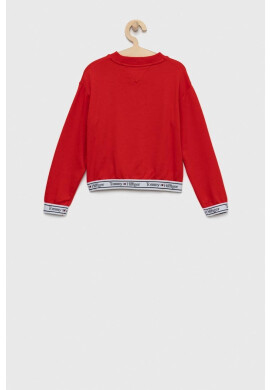 Tommy Hilfiger Детски суичър в червено с изчистен дизайн - Pepit.bg