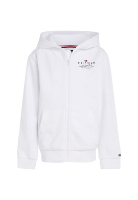 Tommy Hilfiger Детски суичър в бяло с качулка с принт - Pepit.bg