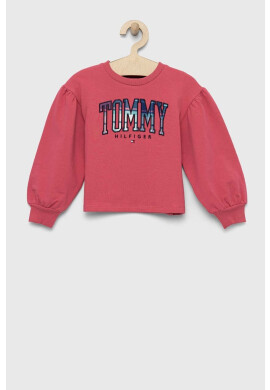 Tommy Hilfiger Детски суичър в розово с апликация - Pepit.bg
