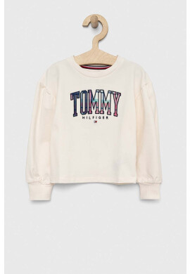 Tommy Hilfiger Детски суичър в бежово с апликация - Pepit.bg